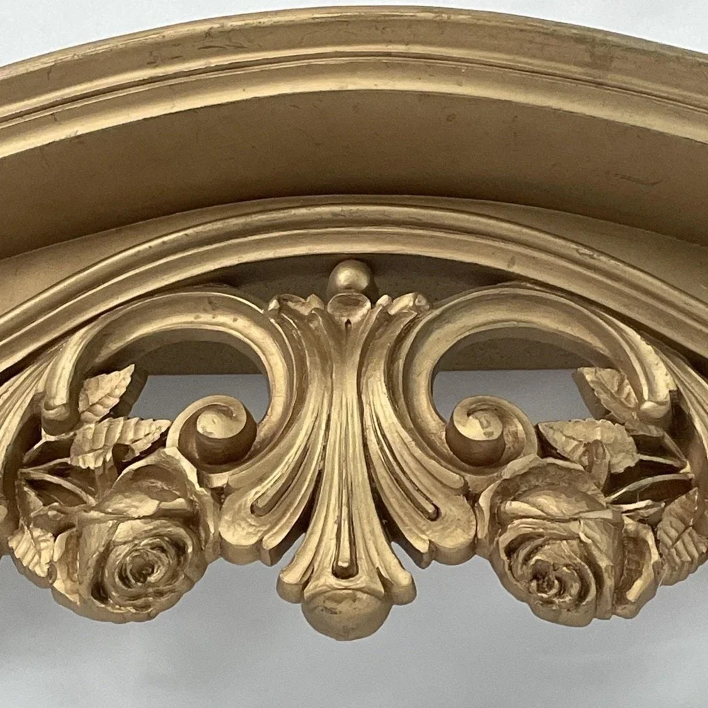 Vintage 1970's HOMCO Home Interiors Gold Wall Shelf Scrolled Hollywood Regency